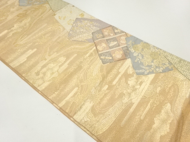 JAPANESE FUKURO OBI / WOVEN FLOWER CLASSICAL PATTERN